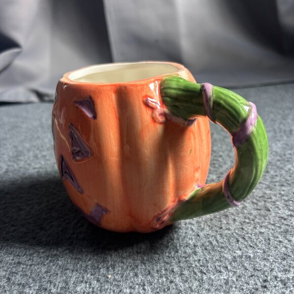 Holiday Home Coffee Mug Pumpkin Jack-O-Lantern 3D Design Halloween Ceramic CSC - Picture 4 of 9